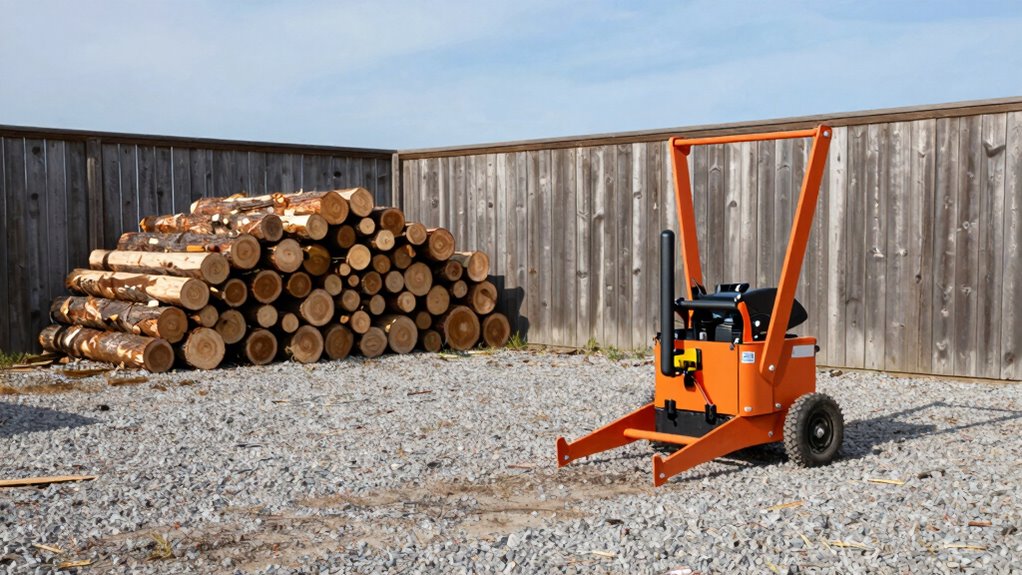 safe log splitter placement