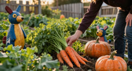 oversized vegetables and whimsical creatures fill gentle monster’s veggie farm pop-ups