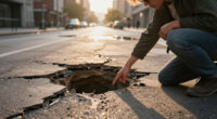 Sinkhole Appears In Auckland Street Damaged In 2023'S Floods - RNZ
