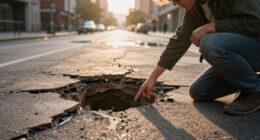Sinkhole Appears In Auckland Street Damaged In 2023'S Floods - RNZ