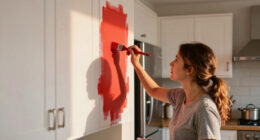 This Renter Gave Her Tiny, Bland Kitchen A Bold Red Makeover
