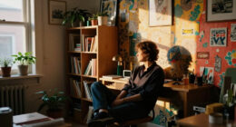 A Renter-Friendly Wall And IKEA BILLY Created A Moody Office