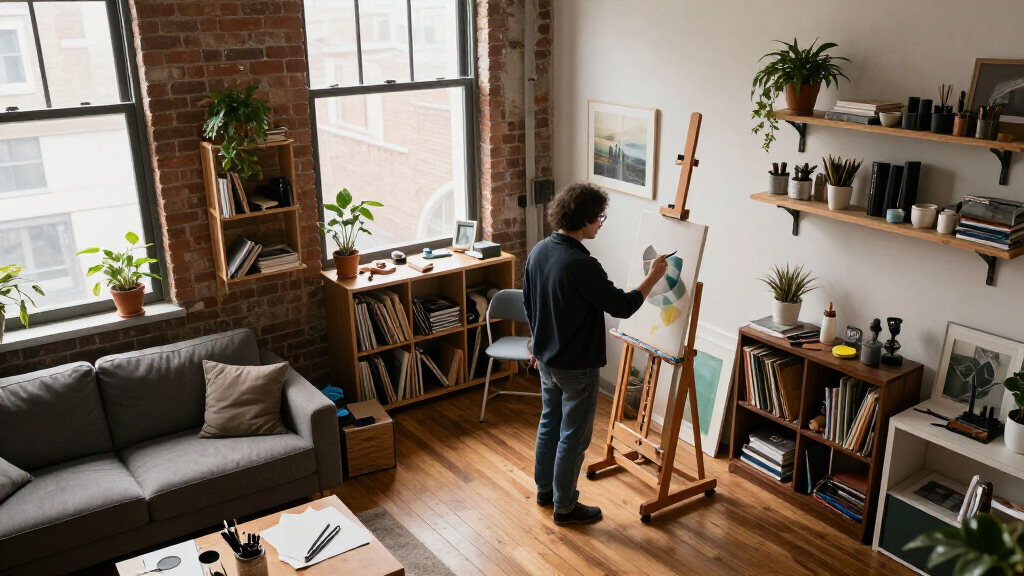 This 500-Square-Foot Studio Doubles As An Artist's Home And Workspace