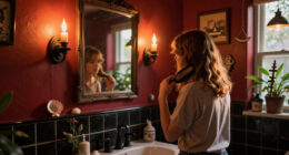 A Tiny Bathroom Went From Grimy To Cozy After A "Gothic-Aquatic" Redo