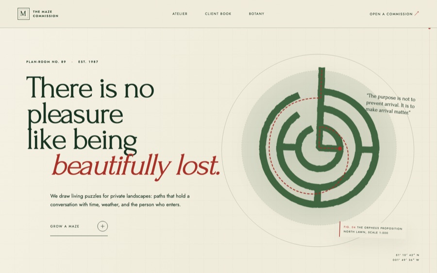 The Maze Commission — Living Labyrinths for Singular Estates