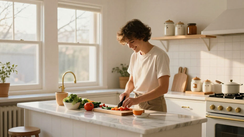 This Kitchen Was Straight Out Of The '70S Until A Cozy All-White Redo