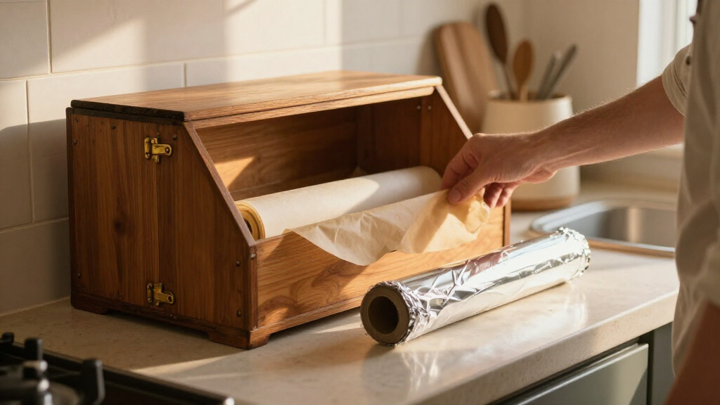 Not Drawers Or Caddies: The Thrifted Item That Keeps Parchment Paper & Tinfoil Organized