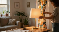 Woman Transforms Shower Curtains Into A Stunning Custom Lampshade
