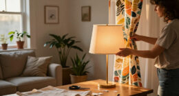 Woman Transforms Shower Curtains Into A Stunning Custom Lampshade